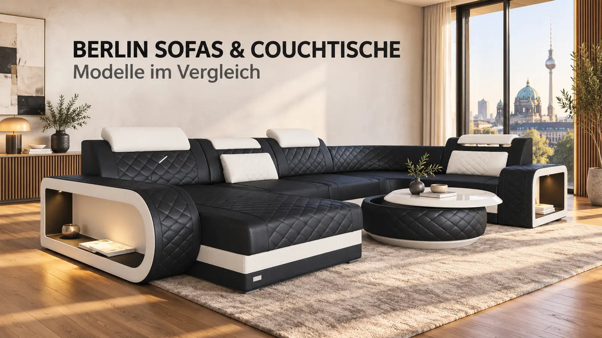 Berlin Sofas und Couchtische – moderne gesteppte Wohnlandschaft von Sofa Dreams