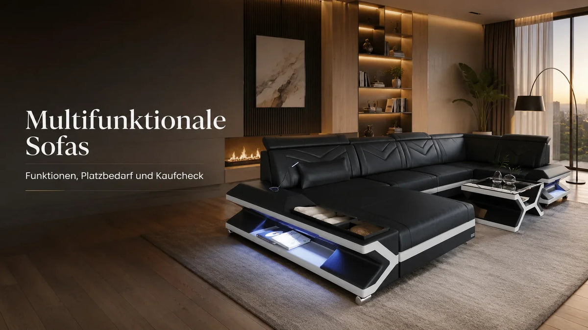 Multifunktionale Sofas mit Relaxfunktion, USB, Stauraum und Schlaffunktion