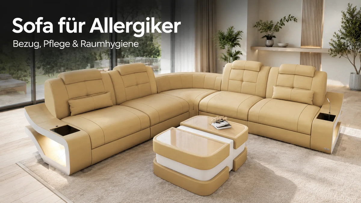 Sofa für Allergiker: pflegeleichter Bezug und saubere Wohnumgebung