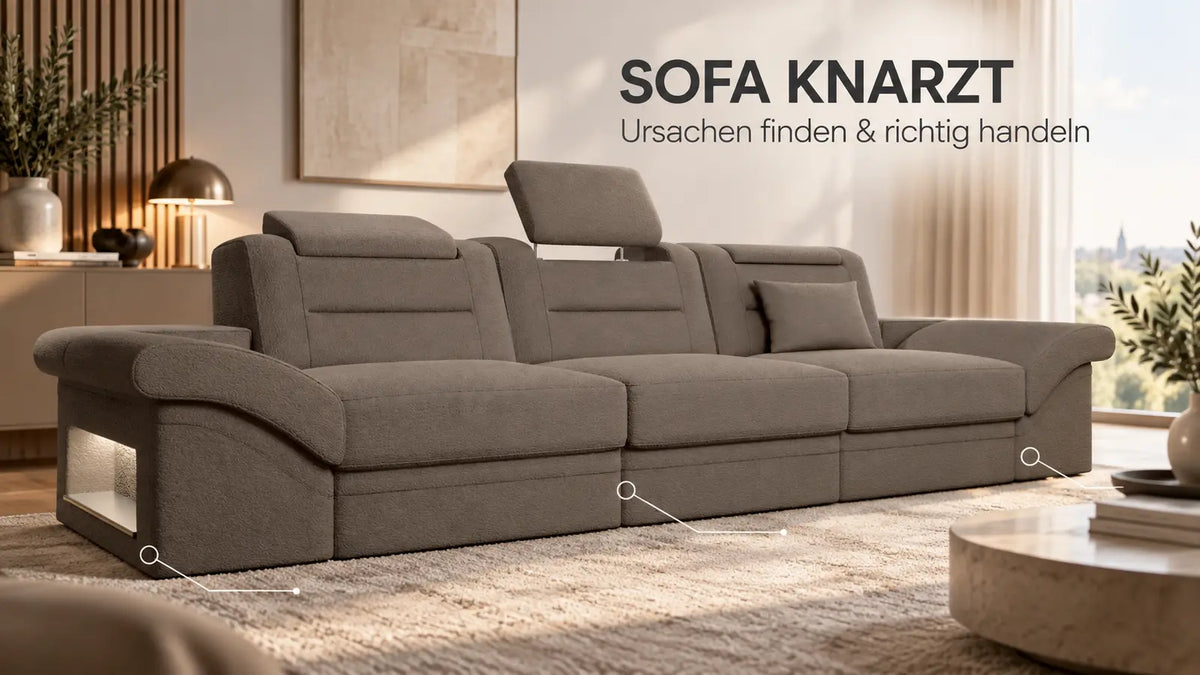 Sofa knarzt – mögliche Ursachen an Sofa Dreams 3-Sitzer Monza systematisch prüfen