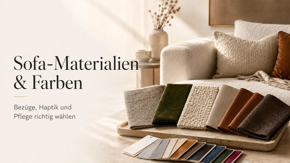 Sofa-Materialien und Farben richtig wählen – Stoff-, Leder- und Farbvergleich