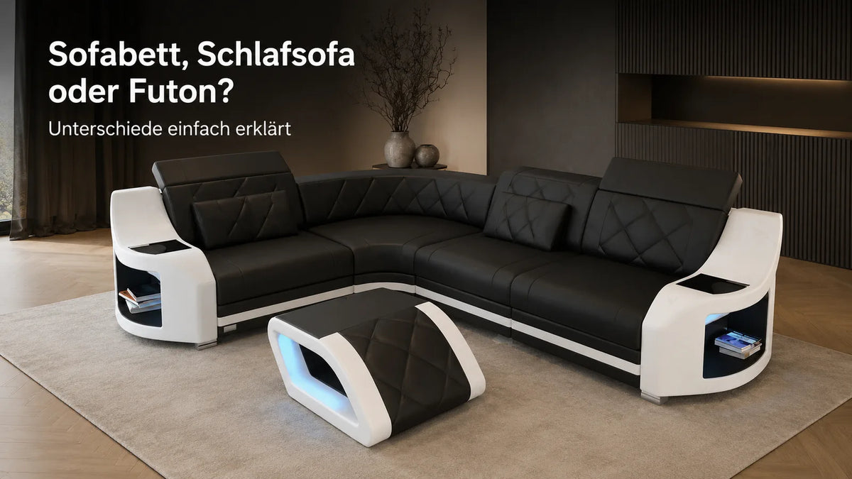 Sofabett, Schlafsofa oder Futon: Unterschiede mit moderner Eckcouch