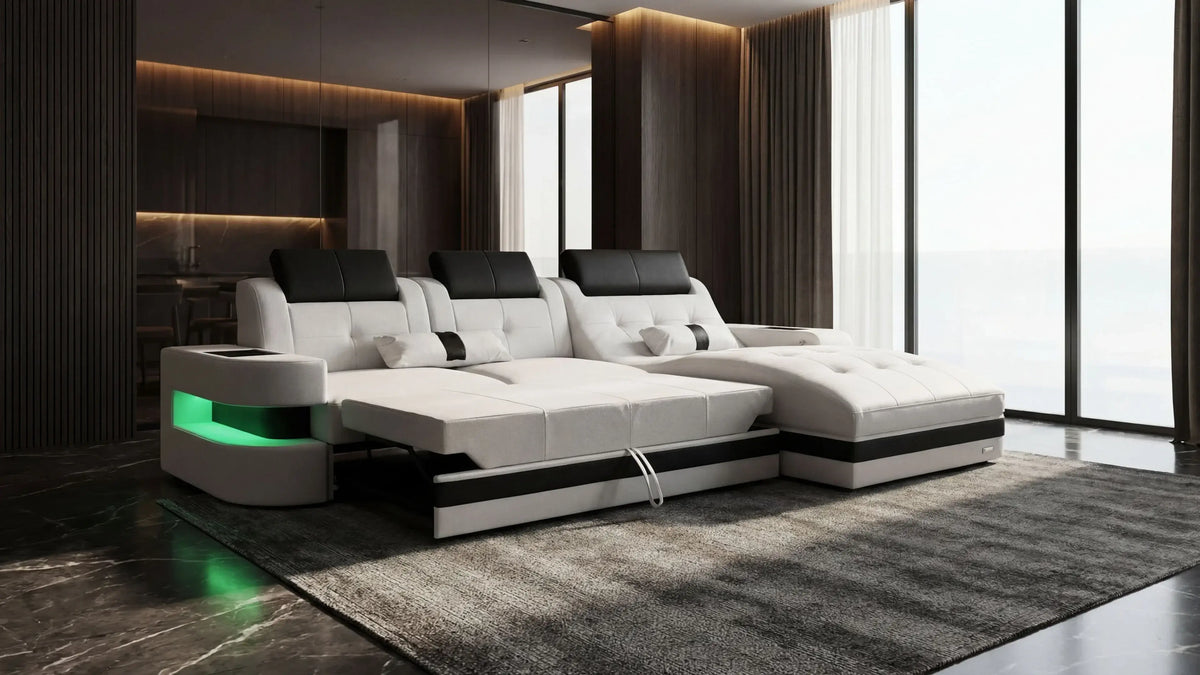 Schlafsofa Leder kaufen- verschiedene Lederarten