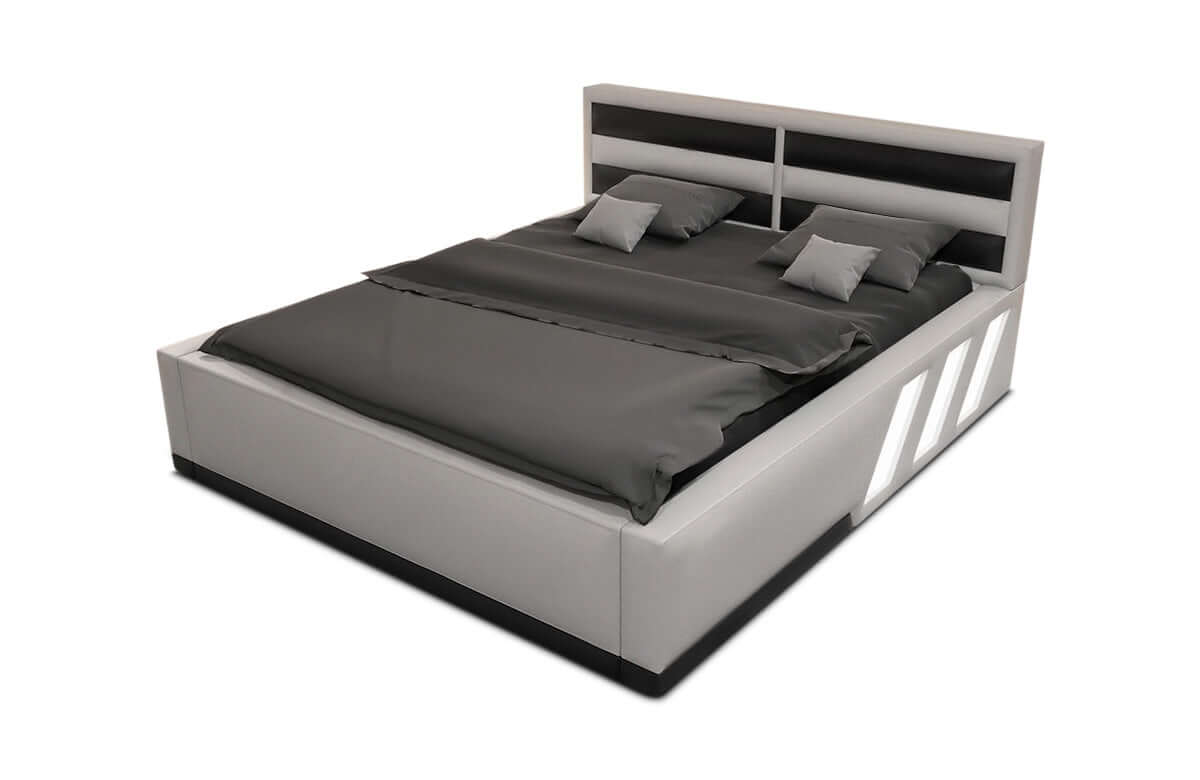 Bett Komplettbett Apollonia Weiß-Schwarz
