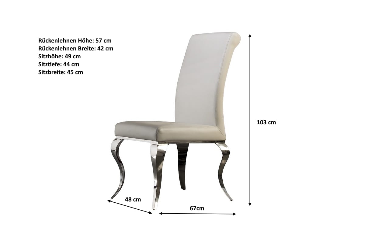 Esszimmerstuhl Barroque Weiß – Elegant & Komfortabel - Ansicht 3