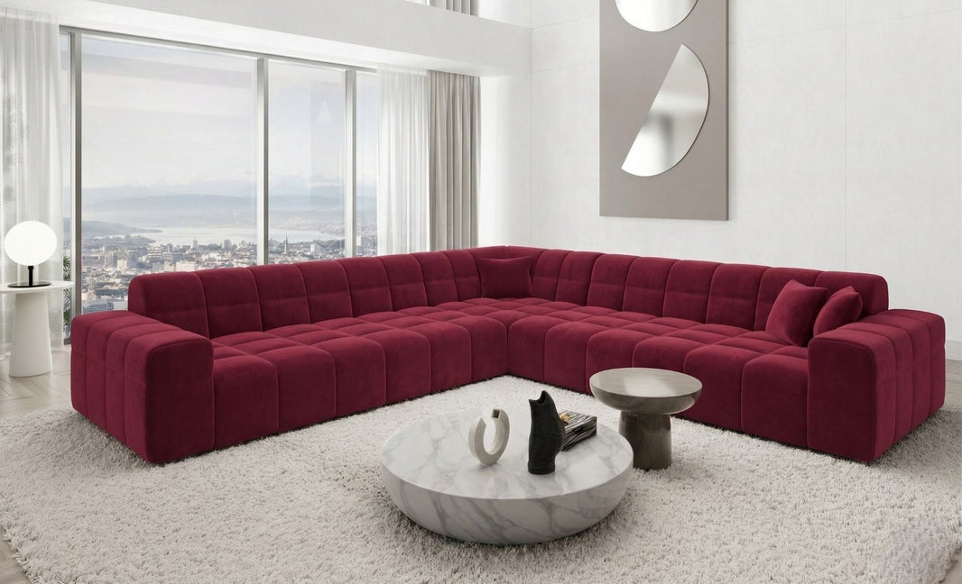 Couch Ibiza L-Form in Stoff