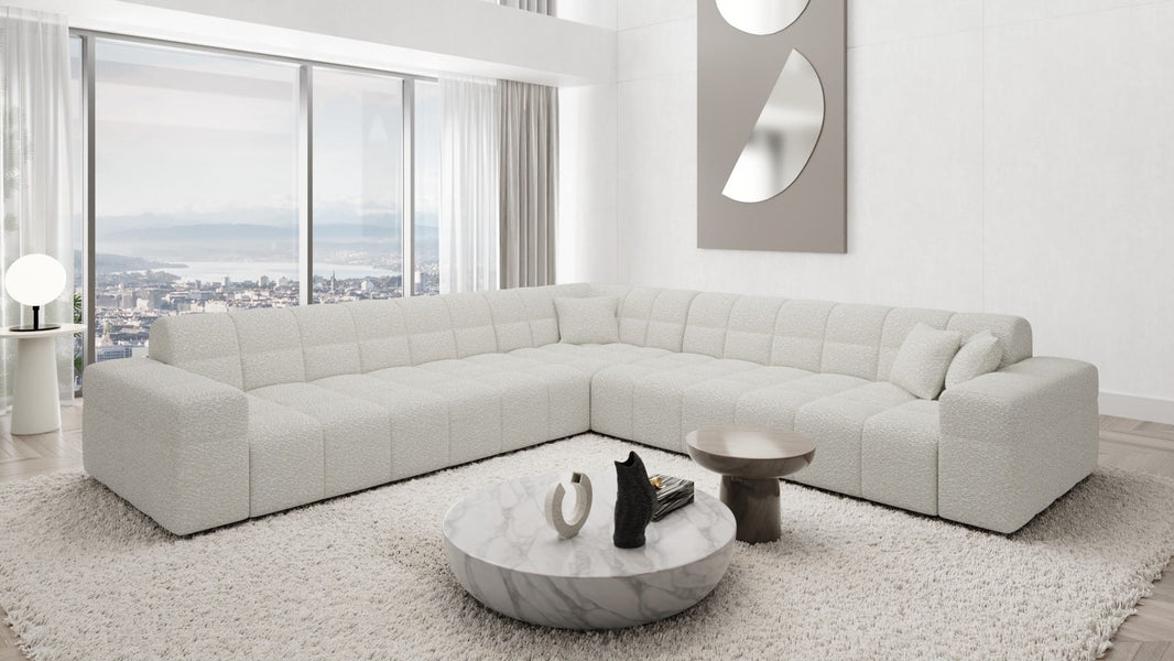 Couch Ibiza L-Form in Stoff