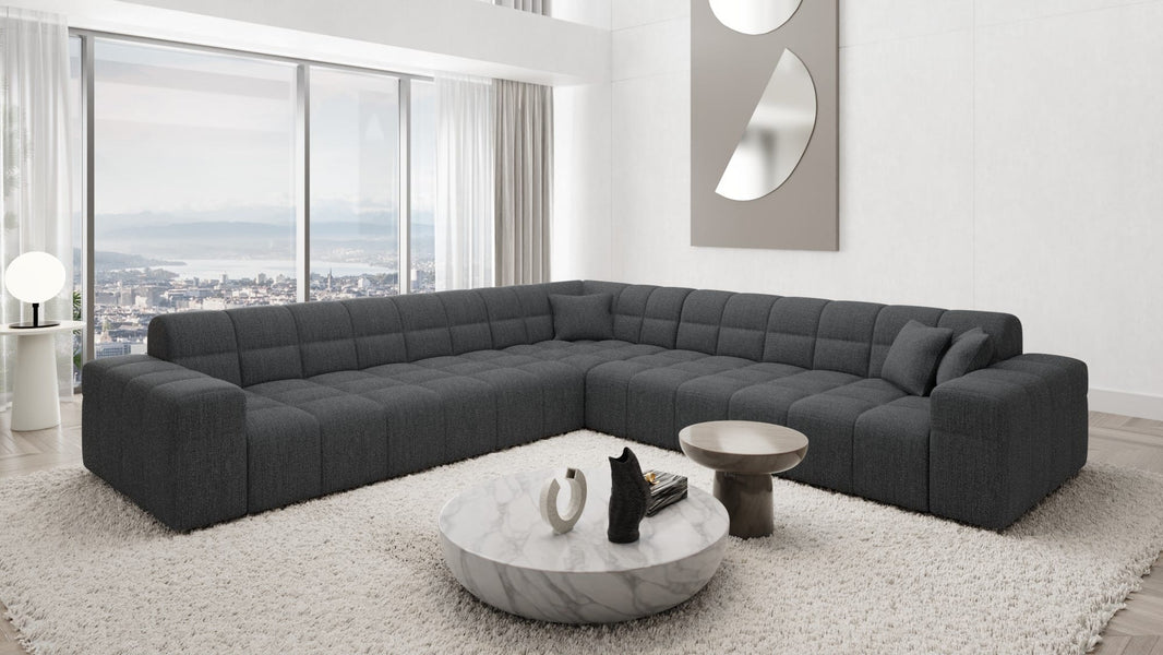Couch Ibiza L-Form in Stoff