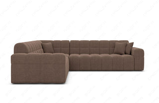 Couch Ibiza L-Form in Stoff Braun