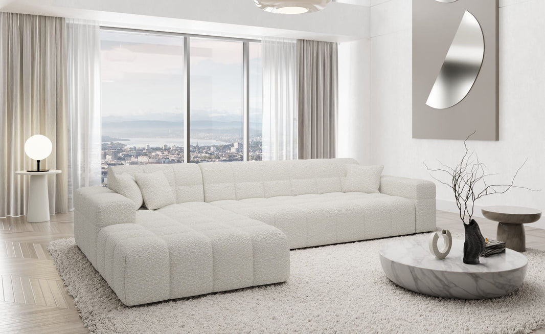 Couch Ibiza L-Form in Stoff Kurz