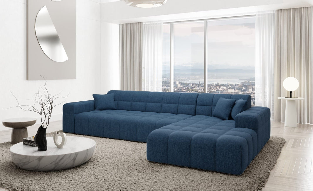 Couch Ibiza L-Form in Stoff Kurz