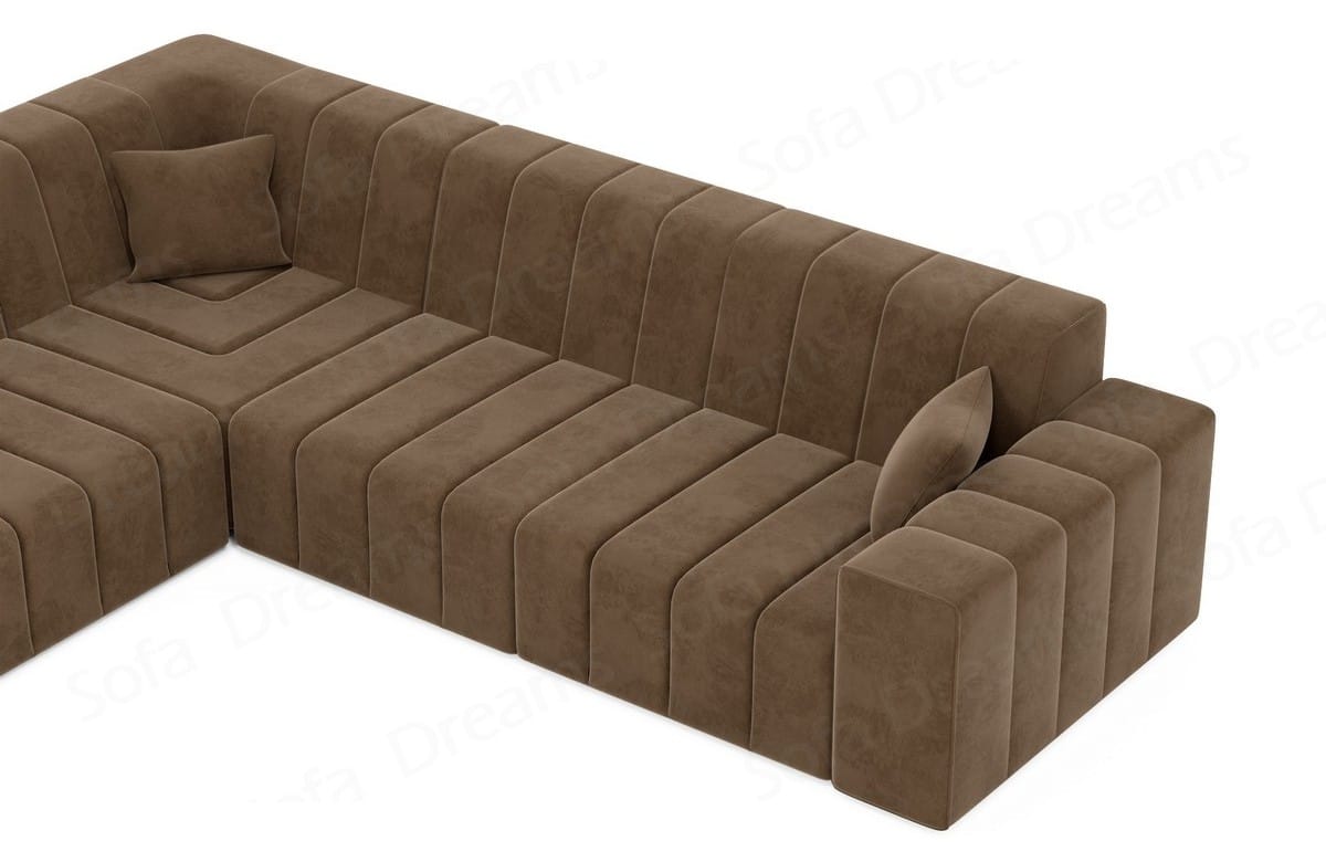 Couch Gran Canaria L-Form in Stoff Braun