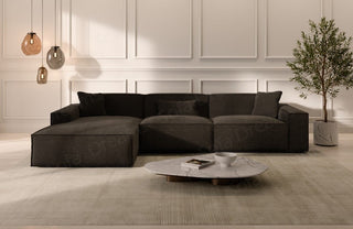 Stoff Ecksofa Formenta L-Form Schwarz