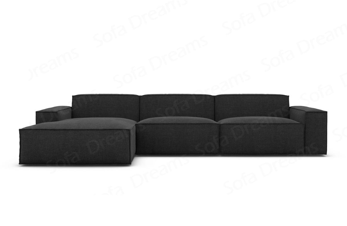 Stoff Ecksofa Formenta L-Form Schwarz