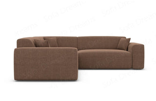 Ecksofa Mallorca L-Form aus Stoff Braun