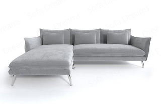 Ecksofa Fürteventura L-Form aus Stoff Hellgrau