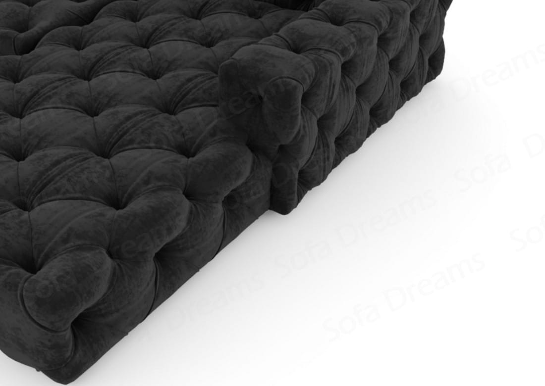Ecksofa Menorca L-Form aus Stoff Schwarz
