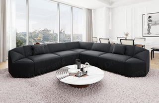 Stoff Ecksofa Cabrera L-Form Schwarz
