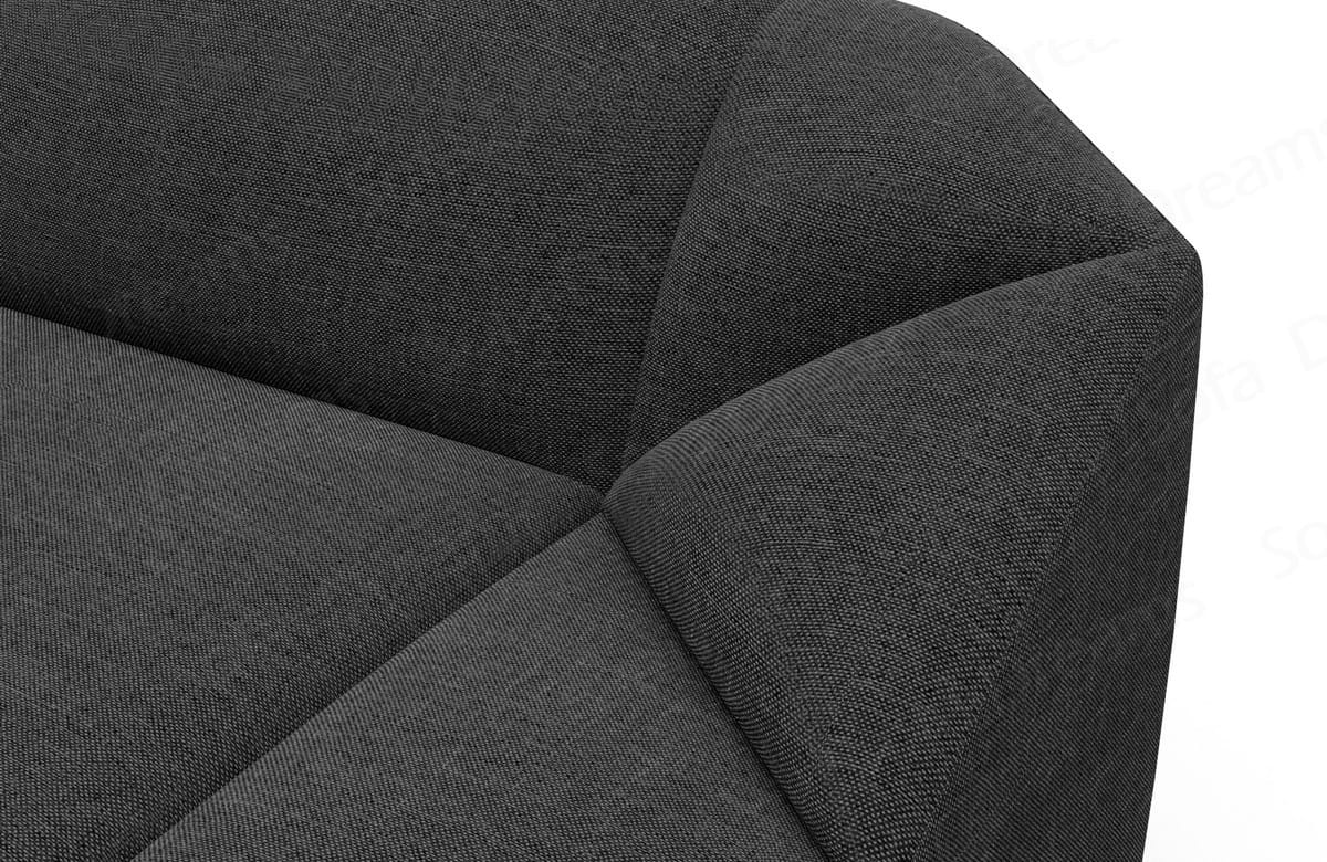 Stoff Ecksofa Cabrera L-Form Schwarz