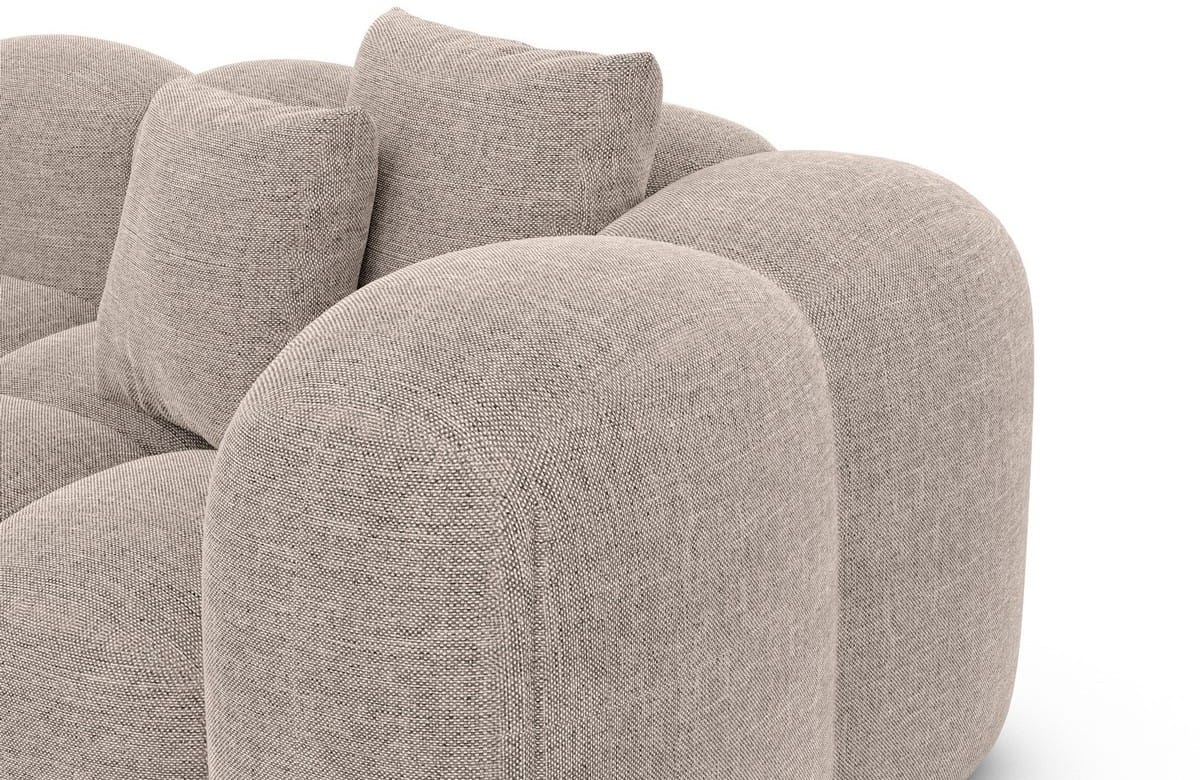 Ecksofa Formentera L-Form aus Stoff Beige
