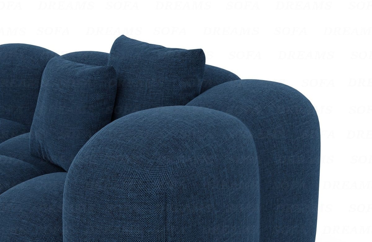 Stoff Ecksofa Formentera L-Form Blau