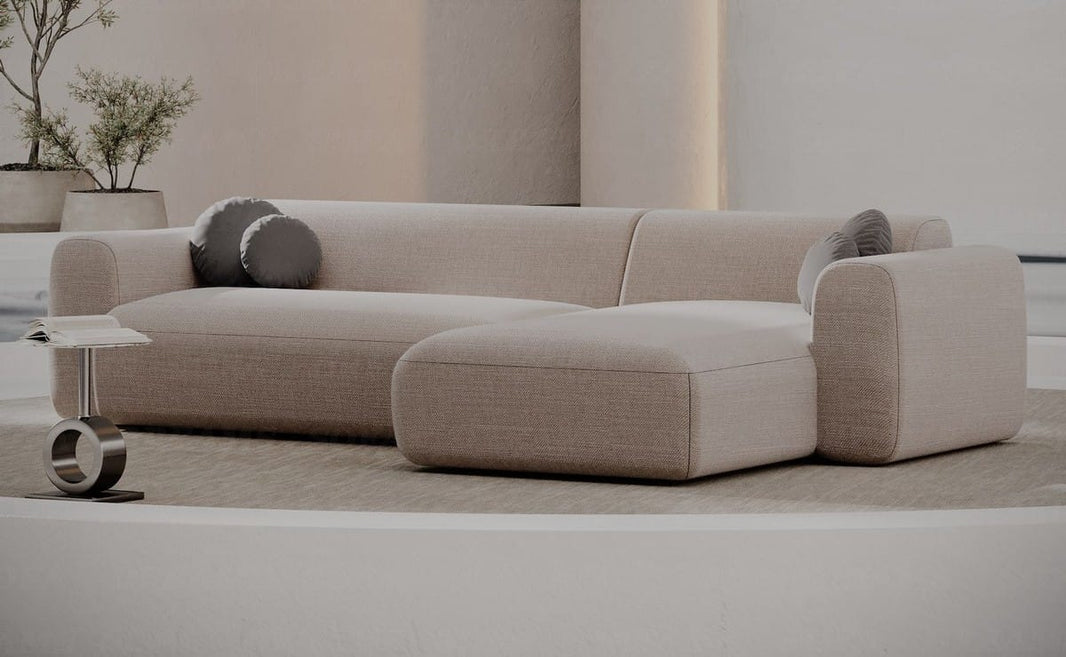 Ecksofa Cortegada L-Form aus Stoff Kurz