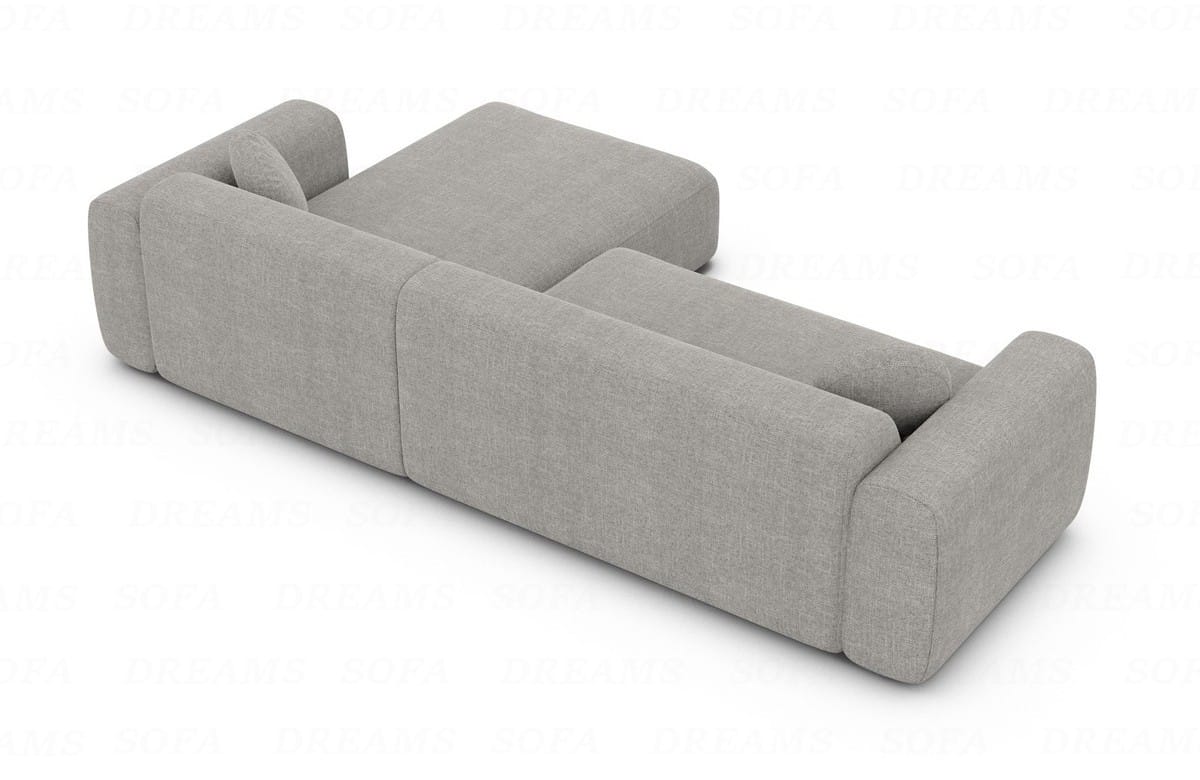 Ecksofa Cortegada L-Form aus Stoff Kurz Hellgrau