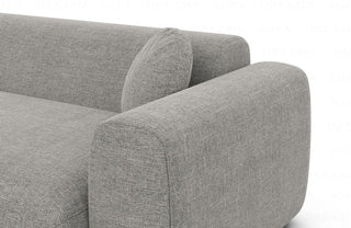 Ecksofa Cortegada L-Form aus Stoff Kurz Hellgrau
