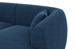 Stoff Ecksofa Tabarca L-Form Blau