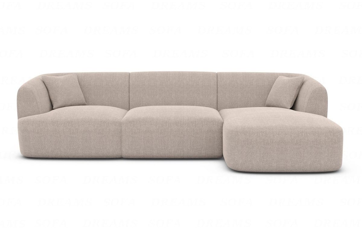 Ecksofa Tabarca L-Form aus Stoff Beige