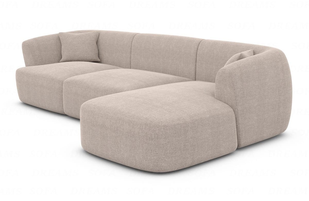 Ecksofa Tabarca L-Form aus Stoff Beige