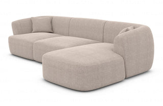 Ecksofa Tabarca L-Form aus Stoff Beige
