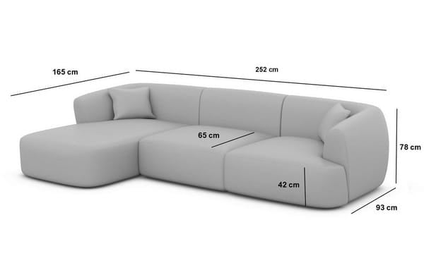 Ecksofa Tabarca L-Form aus Stoff Beige