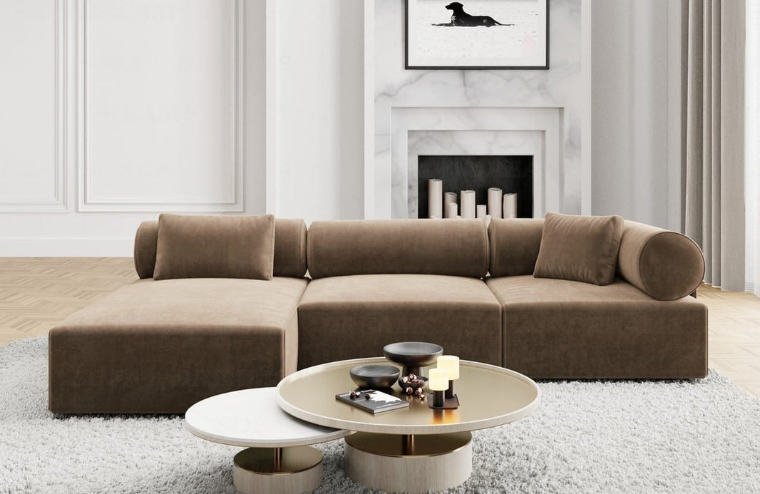 Couch Laguardia L-Form in Stoff