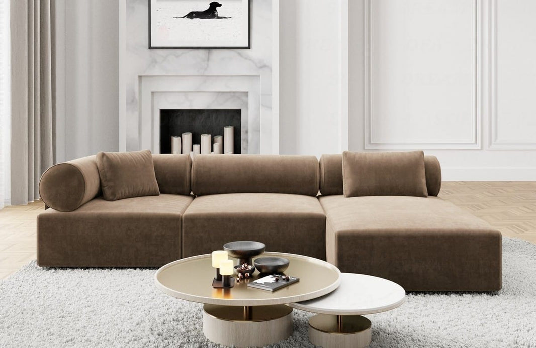Couch Laguardia L-Form in Stoff