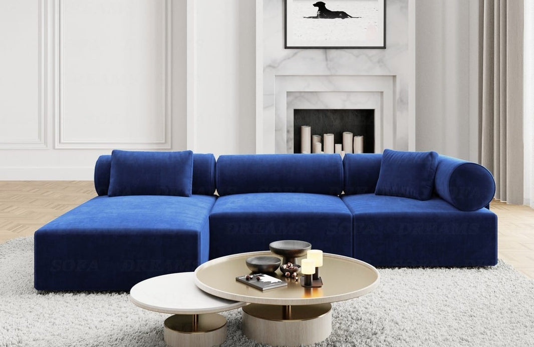 Couch Laguardia L-Form in Stoff