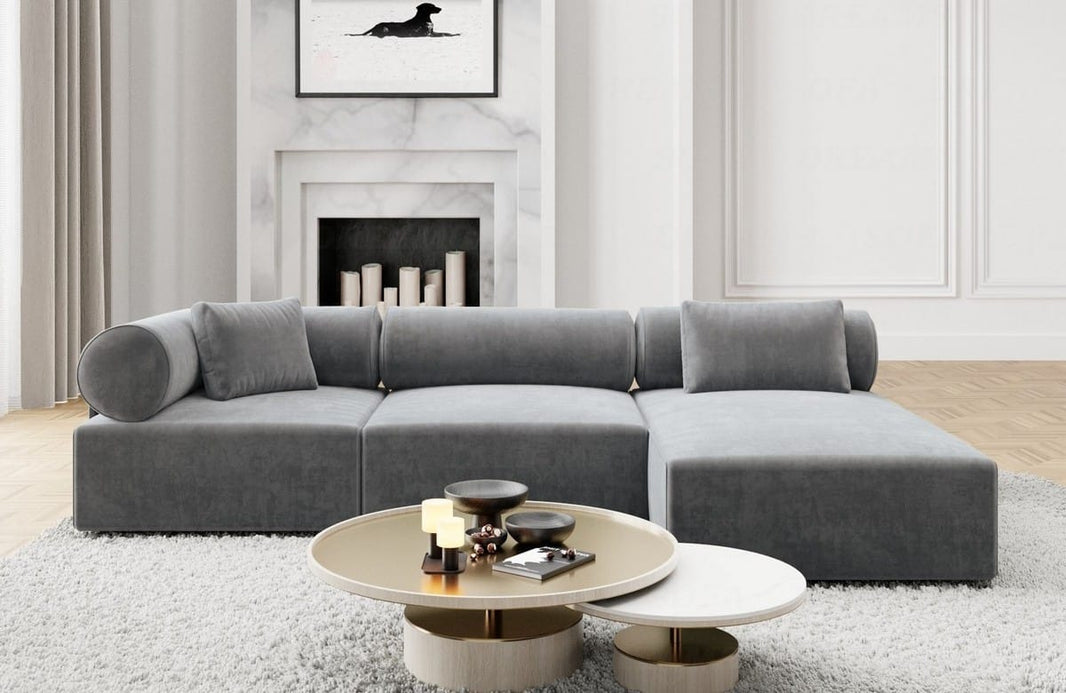 Couch Laguardia L-Form in Stoff