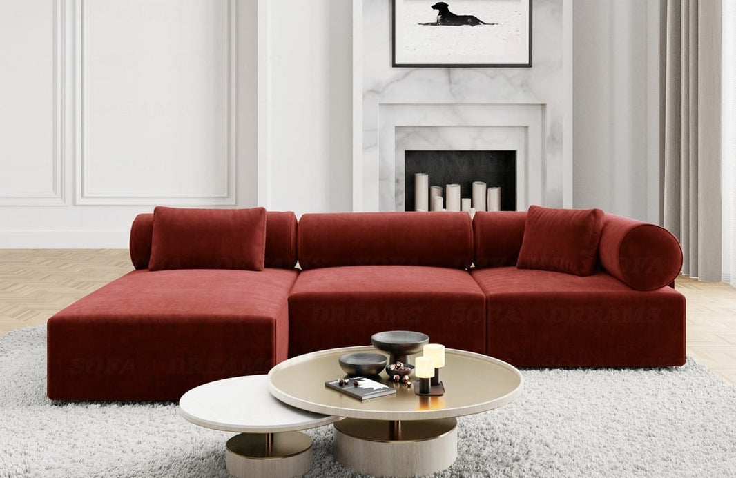 Couch Laguardia L-Form in Stoff