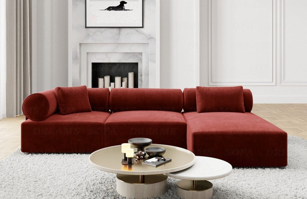 Couch Laguardia L-Form in Stoff