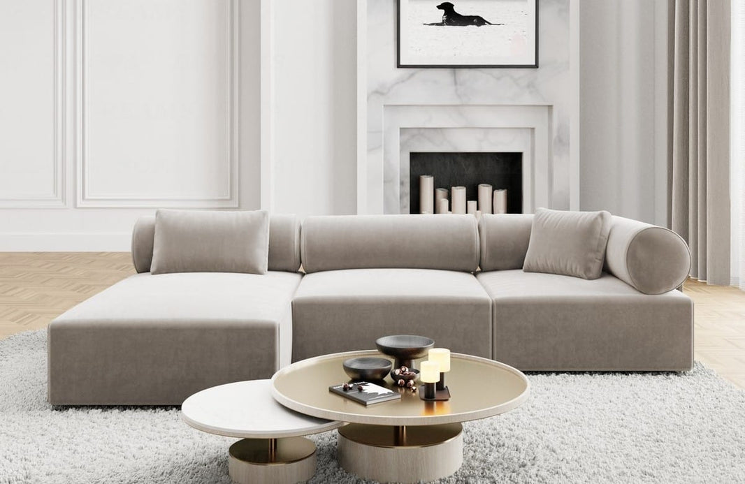 Couch Laguardia L-Form in Stoff