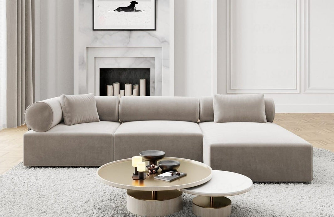 Couch Laguardia L-Form in Stoff