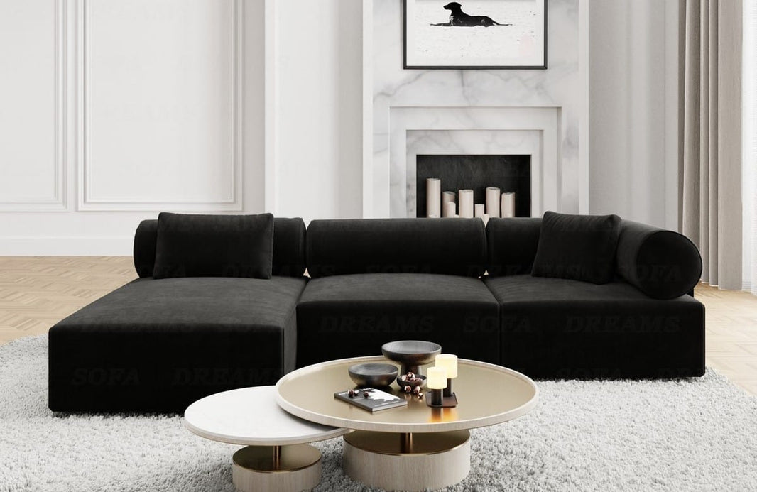 Couch Laguardia L-Form in Stoff