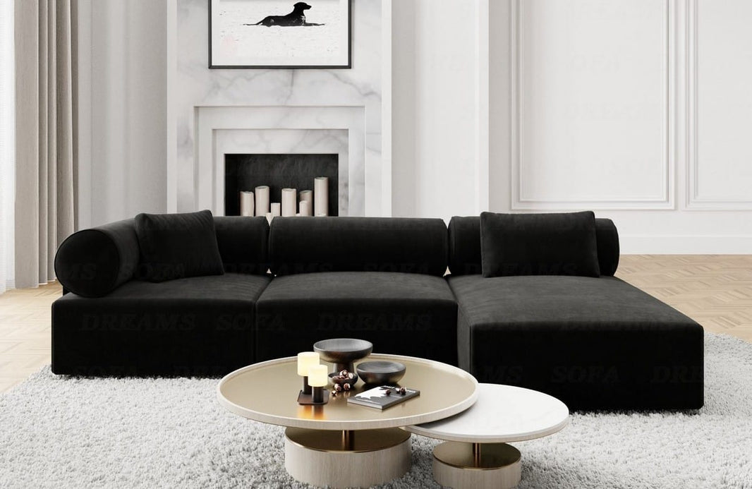 Couch Laguardia L-Form in Stoff