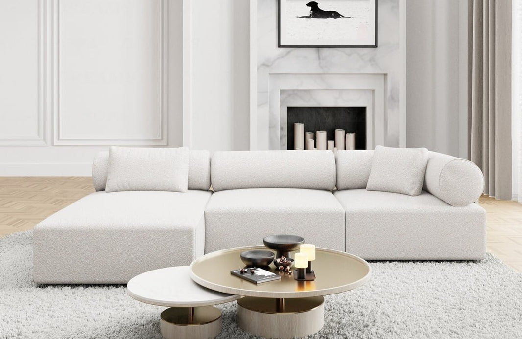 Couch Laguardia L-Form in Stoff