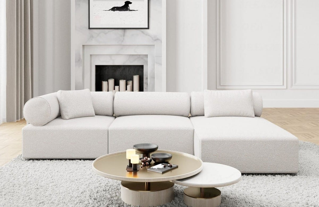 Couch Laguardia L-Form in Stoff