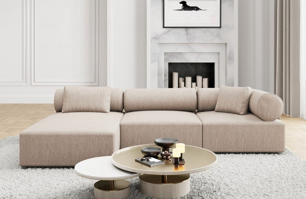 Couch Laguardia L-Form in Stoff