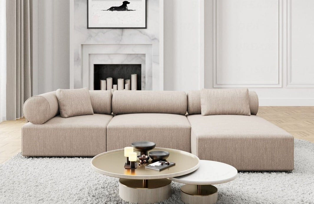 Couch Laguardia L-Form in Stoff