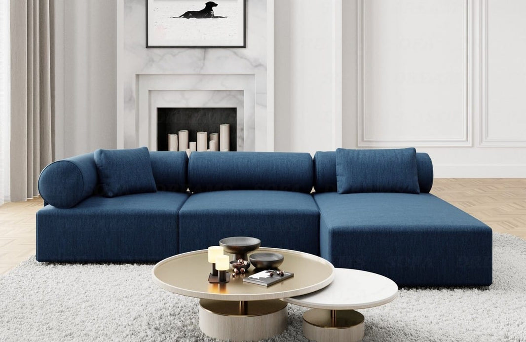 Couch Laguardia L-Form in Stoff