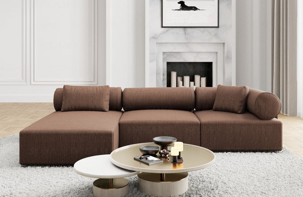 Couch Laguardia L-Form in Stoff