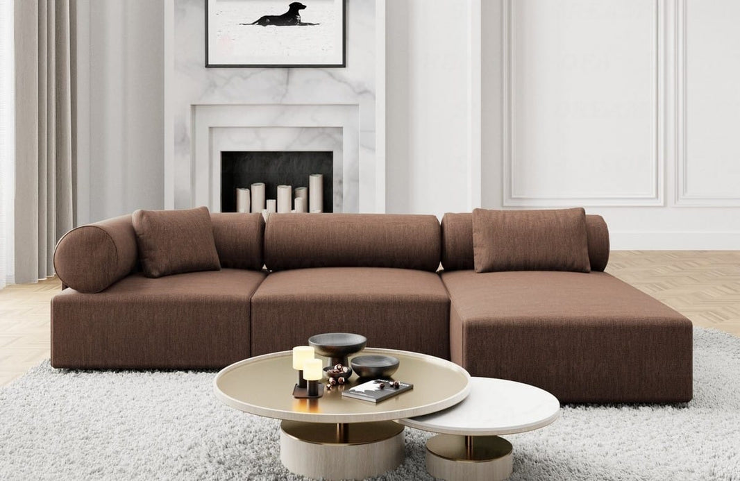 Couch Laguardia L-Form in Stoff